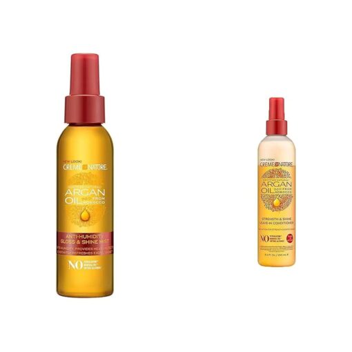 Creme of Nature Argan Oil Anti-Humidity Gloss & Shine Mist With Heat Protection, Leave-In Conditioner With Strengthening Protein