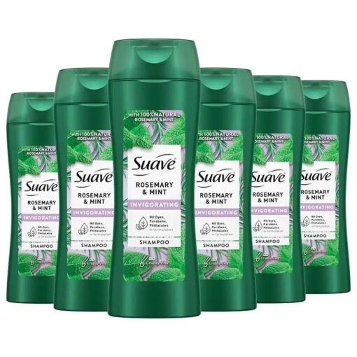 Suave Shampoo To Revitalize Hair Rosemary and Mint Invigorating for Dry Hair,12.6 Fl Oz ( Pack of 6 )