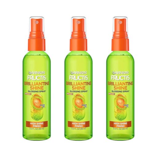 Garnier Fructis Style Brilliantine Shine Glossing Spray for High Shine Finish, Argan Oil, 3 Fl Oz, 3 Count ( Packaging May Vary )