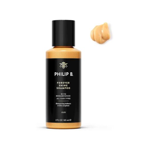 PHILIP B, Forever Shine with Megabounce Shampoo 2 oz - Volumizing Cleanser With Notes of Pure Oud Leaves Hair Smooth & Glossy, Reduces Frizz, For All Hair Types