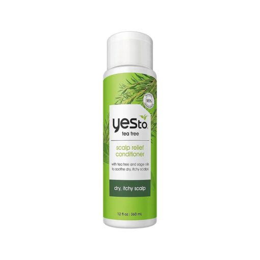 Yes To Tea Tree Scalp Relief Conditioner, Finishing Step To Calm Dry Itchy Scalp, Hydrates & Softens Hair With Long Lasting Moisture, With Tea Tree & Sage Oil, Natural, Vegan & Cruelty Free, 12 Fl Oz