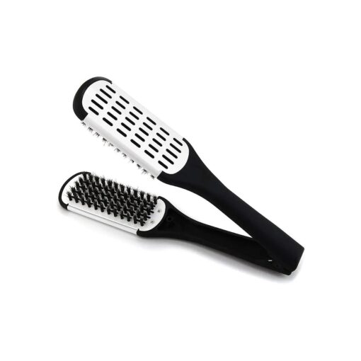 Aethland Boar Bristle Clamp Hair Brush, Double Sided Brush Clamp Straightener Hair Straightening Comb Styling Tools for Smoothing and Straight Hair Styles