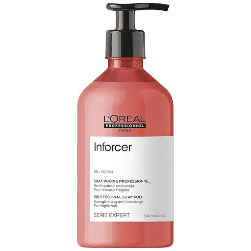 L'Oreal Professionnel Inforcer Strengthening Shampoo | Protects, Prevents Breakage & Adds Softness | For Weak, Fragile & Damaged Hair Types | With Biotin | 16.9 Fl, Oz .