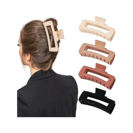 4 Pack 5 Inch Extra Large Claw Clips for Thick Hair, Matte Non-slip Big Claw Clips for Long Thick Curly Hair, Jumbo Claw Clip XL Claw Clips Hair Accessories for Women and Girls