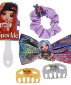 Rainbow High - Townley Girl Sparkle Hair Accessories Box|Gift Set for Kids Girls|Ages 6+ ( 5 Pcs ) Including Hair Bow, Hair Brush, Jaw Clips and More, for Parties, Sleepovers and Makeovers