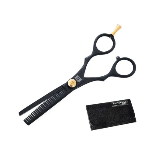 Professional Hair Thinning Scissors, Barber Hair Thinning Shears, Black Hairdressing Thinning Scissors for all Hair Type - Presentation Case