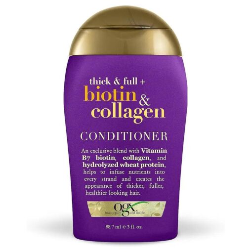 OGX Thick & Full + Biotin & Collagen Conditioner, 3 Ounce Trial Size