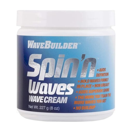 WaveBuilder Spin'n Waves Wave Cream | Non Greasy Adds Superior Shine on Hair, 8 oz