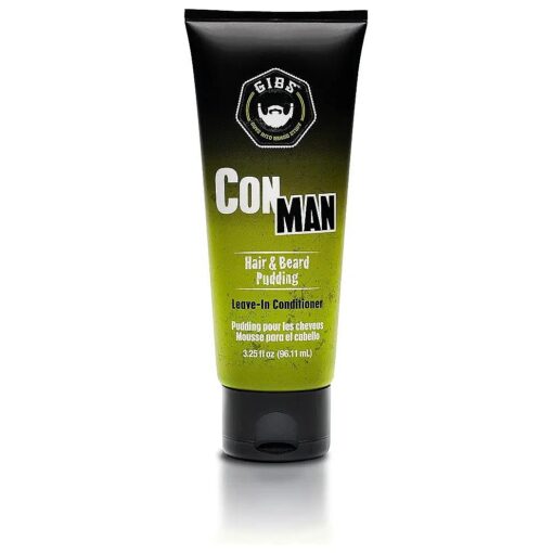 GIBS Con Man Hair & Beard Pudding - Leave-In Conditioner, Curl Definer, 7.5 Fl oz ( 3.25 fl oz )