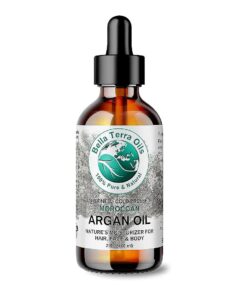 Bella Terra Oils - Argan Oil 2oz - Cold-Pressed from Morocco, Rich in Vitamin E & Fatty Acids, Perfect Hair Oil Serum to Combat Frizz, Luxurious Face Oil