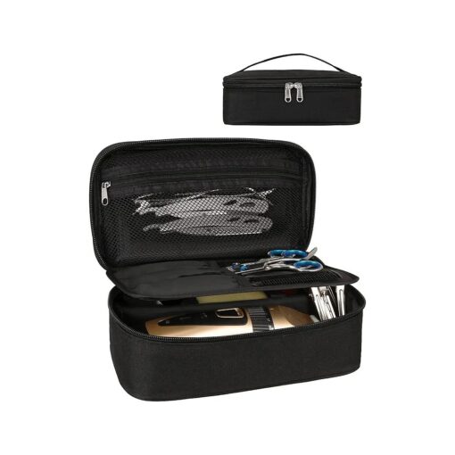 Barber Tool Bag, Hair Clipper Bag Hair Cutting Scissors Storage Bag Shaving Kits Haircut Accessories Organizer Bag Gift for Women ( black )