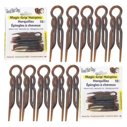 Hair Pins - Plastic, U-shaped Magic Grip Hairpins, Strong Durable Pins For Fine, Thick & Long Hair, Hair Styling Accessories, Set of 20 ( Tortoise Shell )