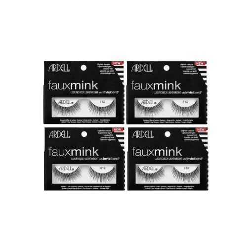 Ardell Faux Mink 812 Black False Lashes, 4 pairs