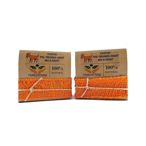 Patchouli Oil Goat Milk Soap With Organic Turmeric and Orange Essential Oil 100 % Natural and Handmade Contains Coconut Olive Hemp Oil ( 2 Pack )