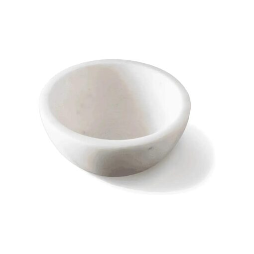 Marble Shaving Bowl - Handcrafted Marble Bowl for Shaving - Creates Better Lather, Warms Shaving Cream, Bathroom Decor - White Marble