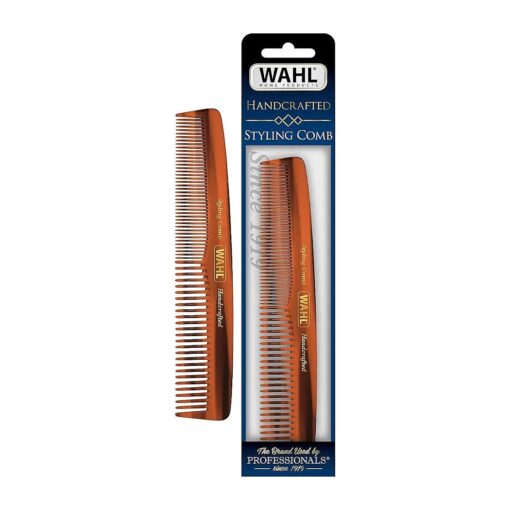 Wahl Beard, Mustache, & Hair Styling Comb for Men 's Grooming - Handcrafted & Hand Cut with Cellulose Acetate - Smooth, Rounded Tapered Teeth - Model 3328