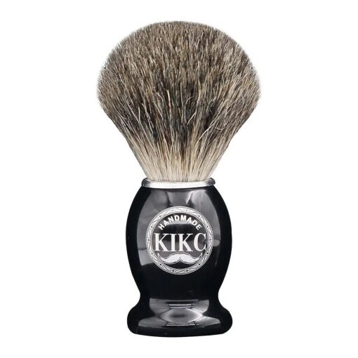 Hand Crafted Pure Badger Shaving Brush for Wet Shave, Soft Bristle, Wood Handle Black Color, Best Gift for Bearded Man