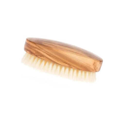 Fendrihan Men 's Olivewood Military Hairbrush with EXTRA SOFT Light Bristles - Made in Germany