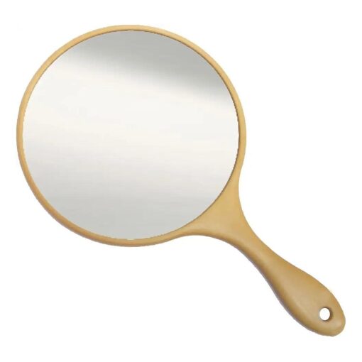 Merry Wood Grain Hand Mirror, Brown, No, 211, Approx, W 6.1 x D 10.6 x H 0.3 inches ( 15.6 x 27 x 0.7