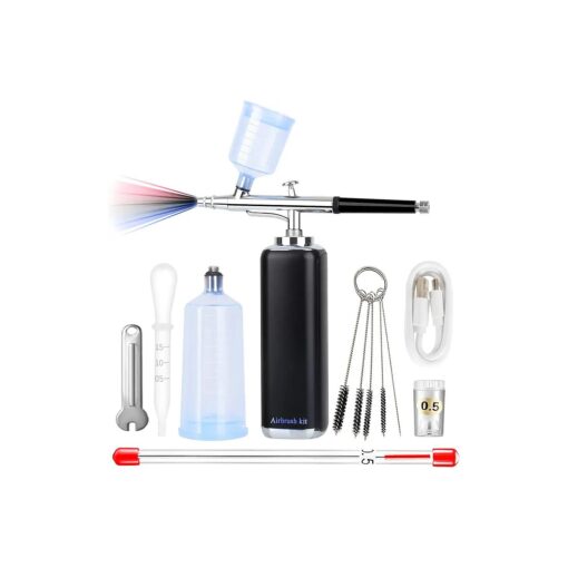 Cordless Airbrush Kit with Compressor Handheld with Extra Needle for Barber Makeup Nail Beauty Art and Craft