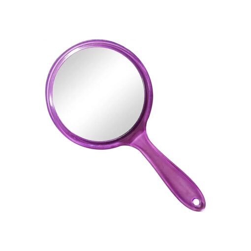 Makeup Hand Mirror, Double-Sided 3X 1x Magnifying Large Travel Handheld Mirror Cosmetic Mirror Acrylic Clear Finish Round Mirror ( Purple )