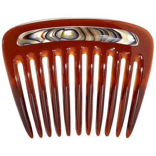 Camila Paris CP3767 French Hair Side Comb Small Rounded Tortoise Shell, French Twist Hair Combs, Strong Hold Hair Clips for Women Bun Chignon, No Slip Styling Girls Hair Accessories Made in France