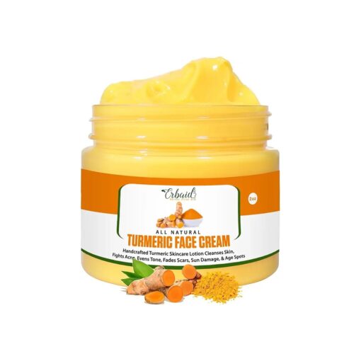 Turmeric Face Cream for Face & Body - All Natural Turmeric Skin Brightening Lotion - Turmeric Cleanses Skin, Fights Acne, Evens Tone, Fades Scars, Sun Damage, & Age Spots - Handcrafted Made in USA