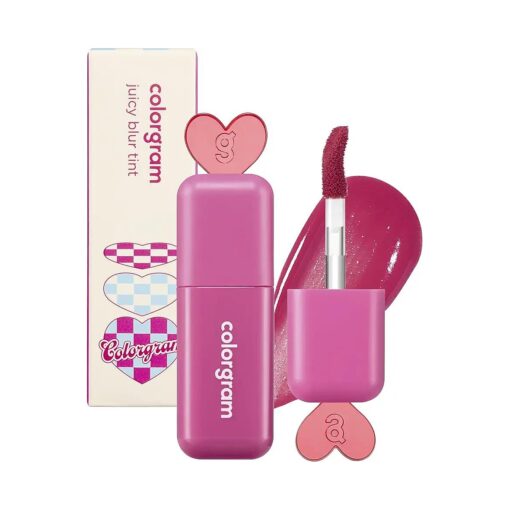 COLORGRAM Juicy Blur Tint 05 Happy Cherry Smile | Daily Semi-Matte, Semi-Glossy, Long-Lasting Lip Stain, Moisturizing, Buildable & Blendable, highly Pigmented ( 0.12 Fl, Oz, )