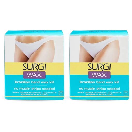 Surgi Brazilian Microwave Hard Wax Kit 4 Oz, 2 Pack