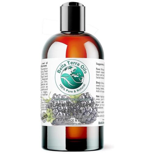 Black Raspberry Seed Oil 16 oz - Harness the Nutritional Excellence of Red Raspberry Oil, Abundant in Linoleic Acid & Alpha Linolenic Acid, The Ultimate Skin Luxury