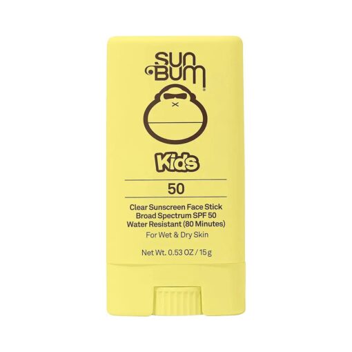 Kids SPF 50 Clear Sunscreen Face Stick | Wet or Dry Application | Hawaii 104 Reef Act Compliant ( Octinoxate & Oxybenzone Free ) Broad Spectrum UVA/UVB Sunscreen | 0.53 oz