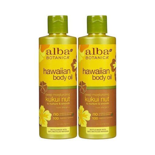 Alba Botanica Hawaiian Organic Body Oil - Kukui Nut - 8.5 Ounce ( Pack of 2 )