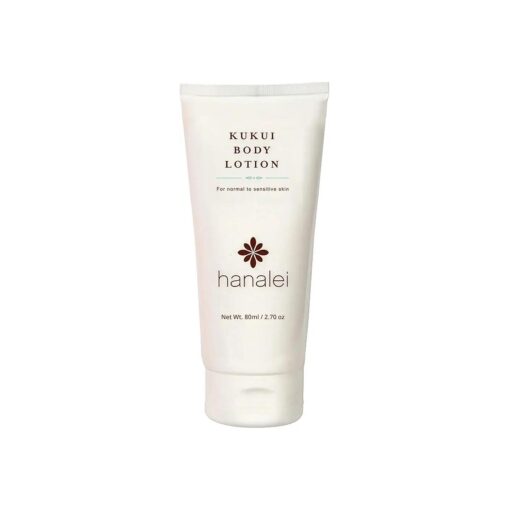 Hanalei Cruelty-Free Paraben-Free Kukui Body Lotion | Dye-Free Moisturizer with Kukui Nut Oil, Shea Butter, Jojoba Oil | Hydrating Formula for Dry Skin | Made in USA | Travel Size ( 80 ml )