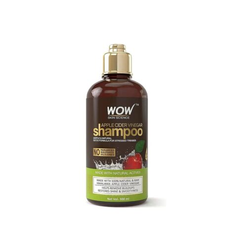 WOW Skin Science Apple Cider Vinegar Shampoo - Hair Growth Shampoo for Thinning Hair, Hair Loss & Dandruff Shampoo - Parabens & Sulfate Free Shampoo - Clarifying Shampoo for Build Up Purifying Shampoo ( 10.14 Fl Oz ( Pack of 1 ) )