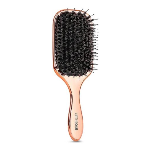 Hair Brush, Boar Bristle Hair Brushes for Women men Kids Curly Think Thin Wavy Long Short Dry Hair, Paddle hairbrush and Wide Tooth Comb for Home and Travel Detangling Smoothing Massaging ( Rose Gold )