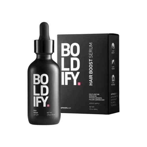 BOLDIFY Hair Growth Serum, 30 Natural Hair Boosters + 4 Clinically Proven Peptides, Hair Serum for Hair Growth, Natural Scalp Treatment for Women & Men, Lightweight Non-Greasy Serum - 2 oz