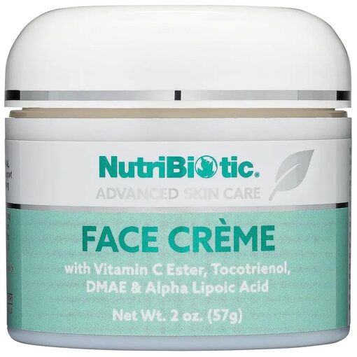 NutriBiotic - Antioxidant Properties Face Cream, 2 Oz with GSE | Deep Moisturizing with Aloe, Botanical Oils, DMAE, Tocotrienols, Vitamin C Ester, Alpha Lipoic Acid | Natural Fragrance | Paraben Free