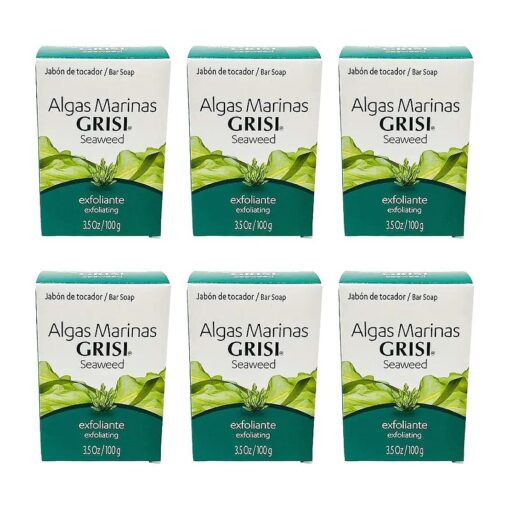 6pk - Seaweed Soap - Jabon de Algas Marinas - Grisi ( 3.5 Oz, X 6 Units )