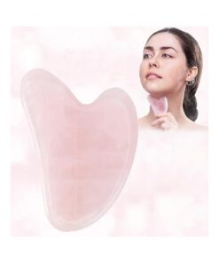 Gua Sha Massage Tool - 100 % Natural Rose Quartz Heart Shape Jade Gua Sha Facial Tools for SPA Acupuncture Therapy Trigger Point Treatment, Gua Sha Stone for Back, Face, Foot ( Pink Crystal Stone )