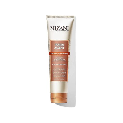 Mizani Press Agent Raincoat Styling Cream | Heat Protectant Cream | Moisturizes and Protect Hair from Heat Styling and Blowouts | Thermal Smoothing for Dry, Frizzy Hair | With Argan Oil | 5 Fl Oz