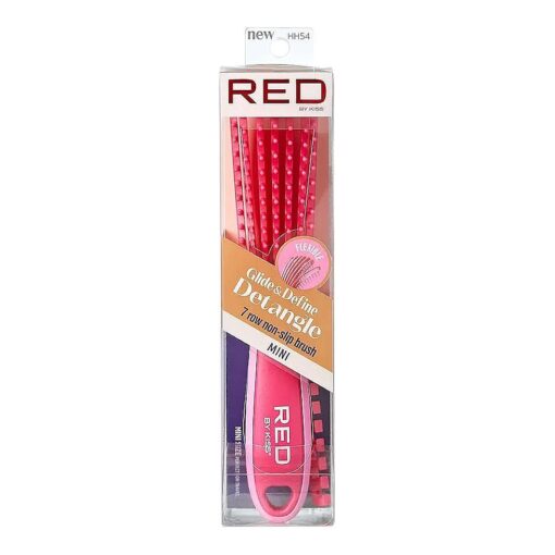 Red by Kiss Glide & Define Non-Slip Detangling Brush for Natural Hair Scalp Care Hair ( Travel size ) Heat Resistant Bristles Works Well with Blow Dryer