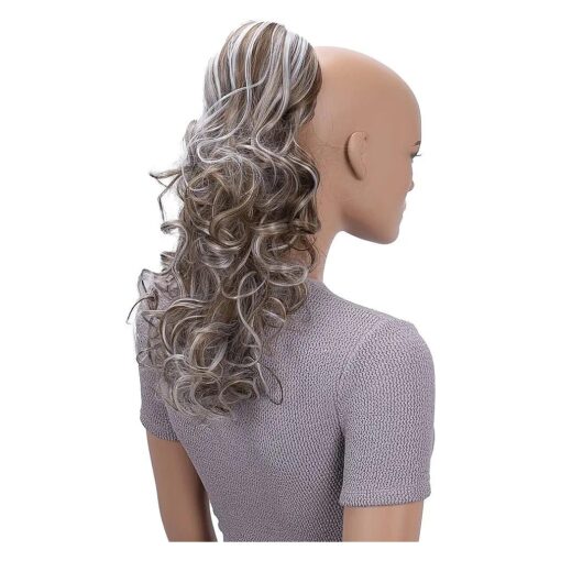 CAISHA 18" Hairpiece Ponytail Extensions Voluminous Wavy Light Brown Gray Mix PH37