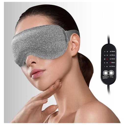 Heated Eye Mask for Dry Eyes, ingeware Eyes Heating Pad with Temperature Timer Control Warm Eyes Compress ( Dark Grey )