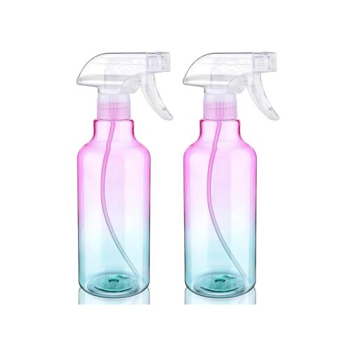 Plastic Spray Bottle 16.9oz Empty Spray Bottles Refillable Container Trigger Sprayer for Cleaning Solutions, Water, Plants, Pet, Essential Oils, Hair, 2 Pack ( gradient )