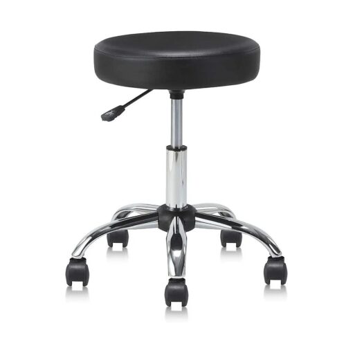 Round Rolling Stool Swivel with Wheels Adjustable Height Seat 19.7" D x 19.7" W x 22" H Multi-Purpose Heavy Duty Wide Seat Drafting Stool Chair for Office Salon Massage Spa Medical Tattoo Beauty