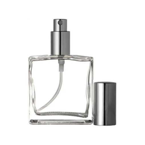 Riverrun Large Perfume Cologne Atomizer Empty Refillable Glass Bottle Fine Mist Silver Sprayer 3.4 oz 100ml ( 1 Bottle )