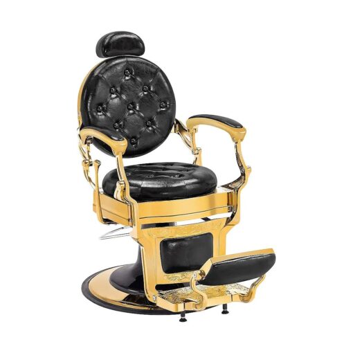 BarberPub Heavy Duty Metal Vintage Barber Chair All Purpose Hydraulic Recline Salon Beauty Spa Chair Styling Equipment 3849 ( Gold )