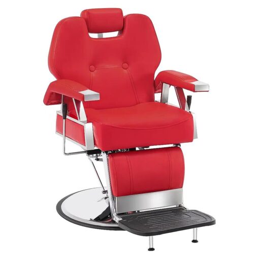 BarberPub Heavy Duty Recline Barber Chair All Purpose Hydraulic Salon Chair for Hair Stylist Spa Beauty Shampoo Equipment 8706 ( Red )