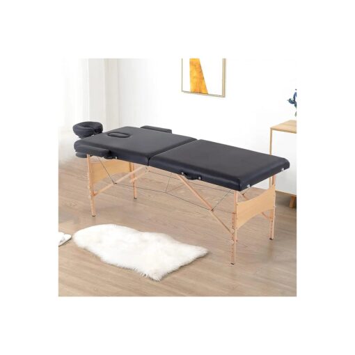 BestMassage Massage Portable Lash Extension Table 2 Folding 84 Inches Long Height Adjustable Salon Spa Bed with Carry Case, Black