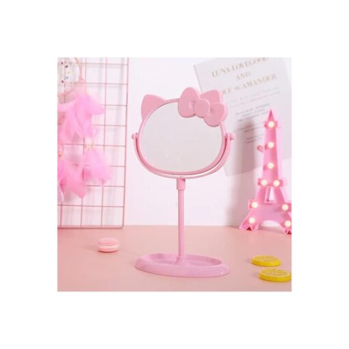 Desk Mirror, Kitty Cat Shape-Kawaii & Vanity Makeup Mirror for You in Bathroom or Bedroom- Pink, Birthday Gift for Hello, Kitty Fans